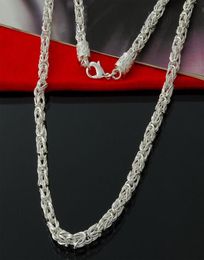 Special Offer 925 Sterling silver Byzantine Chain necklace classic Jewellery 5mm man Jewellery chains necklace gift b102397274