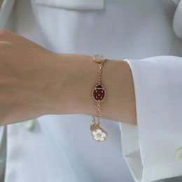 luxury Bracelet Designer Silver Rose Gold ladybug lucky spring Women Men Four Leaf Clover Charm Bracelets Jewellery Accessories Wholesale For Women Wedding GiftQ6