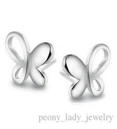 romantic exquisite simple crystal clear hollow little butterfly earrings 925 sterling jewelry1583035