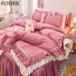 4-piece double bed bedding set bed sheets bed sheets large Duvets cover linen comfortable bedding pillow box luxurious pink 240218