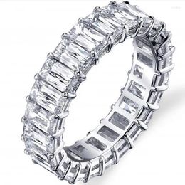 Cluster Rings 925 Sterling SILVER PAVE FULL Square Stone Cocktail ENGAGEMENT WEDDING Band For Women Men JEWELRY Wholesale