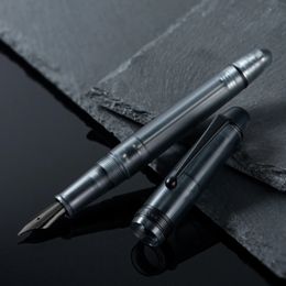 Asvine V126 Vacuum Filling Fountain Pen EF/F/M Nib Matte Gray Acrylic Writing Gift Set 240125