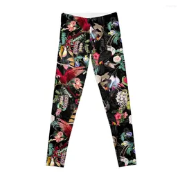 Active Pants Floral And Birds IX Leggings Sportswear For Gym Push Up Fitness Wear Womens