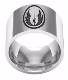 Selling Jedi Symbol Engraved Couple Movie Ring Polished Stainless Steel High Ring Film Jewellery Gift For Men4578256