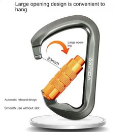 Outdoor Carabiner Rock Climbing Mountain Landing 30kN High Altitude Equipment Aluminium Alloy Safety Buckle Hook 240123