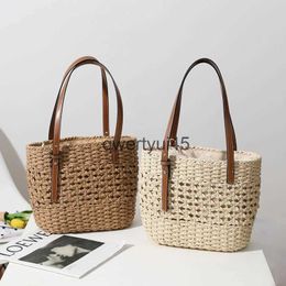Shoulder Bags New Woven Womens andbag Boemian Summer Straw Bag ollow Knit Soulder andmade Female Vacation BeacH24218