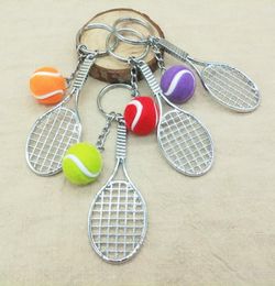Mini Tennis Cute Keychain Bag Charm Pendant Ball Ornaments Women Men Kids Key Ring Sports Fans Souvenir Birthday Gift Whole8769759