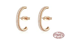 Februaryfrost Brand Minimalist 925 Sterling Silver Simple Geometric Stud Earrings for Women T Bar Line Zircon Studs Earring Weddin6495472
