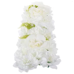 Decorative Flowers Artificial Wedding Floral Arrangements Road Guide Fake Rose Backdrop White