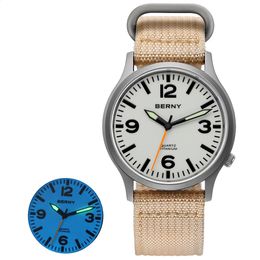 BERNY Watch for Men Lightweight 41g Sports Quartz Watches Luminous Waterproof Sapphire Glass Wristwatch for Outdoor 240129