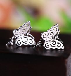 925 Sterling Silver Stud Earrings for Women 6mm7mm8mm9mm10mm11mm12mm Pearl or Round Bead Semi Mount Earings Butterfly Trendy7108295