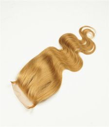 Whole Lace Closure Cheap virgin hair brazilian human Hair high quality honey blonde 27 middle three part 44 lace 2048424