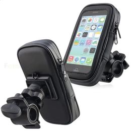 Motorcycle Telephone Holder Support Moto Bicycle Rear View Mirror Stand Mount Waterproof Scooter Phone Bag for All smartphones 240126