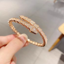 2024 Armband Designer Frauen Top Qualität Armreif Schlangenknochen Volldiamant Armband Weiblich Klassisches Silber Diamant Offenes Armband Weiblich Vielseitigq3