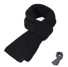 Men039s Knitted Scarf Winter Muffler Warm Face Protection Earflaps Shawl Chenille Hand Knitting Scarves Leisure Black Grey2454017