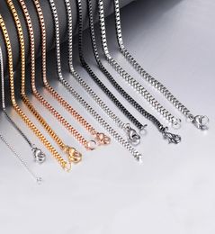 2mm25mm3mm 1pc Width Stainless Steel Box Chain Necklace Diy Jewelry Making Men Women JY4D8231571