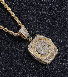 Silver Hip Hop Designer Necklace Jewelry Iced Out Watch Pendant Mens Women Gifts Fashion 18K Gold Plated Chain Punk Men Necklaces8039607