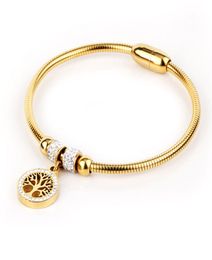 stylish pendant 18k gold plated stainless steel crystal bracelets bangles for women jewelry8944037