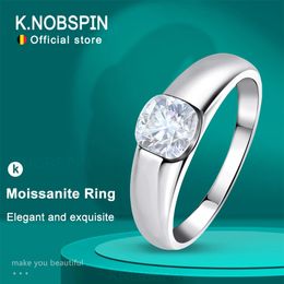 KNOBSPIN 1ct D Colour Cushion Rings for Women Engagement Wedding Jewellery Lab Diamond with GRA 925 Sterling Silver Ring 240202