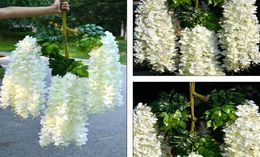 Artificial Wedding Flowers Simulation Wisteria Vine Wedding Decorations Long Short Silk Plant Bouquet Room Office Garden Bridal Ac8123843