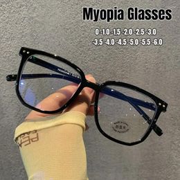 Sunglasses Stylish Transparent Frame Myopia Glasses Women Men Anti-Blue Light Square Minus Diopter Eyewear Optical Spectacle Eyeglasses