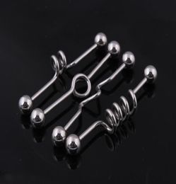 Tongue bar T02 40PCS MIX 4 style body jewelry stainless steel tongue stud tongue industrial barbell1066317