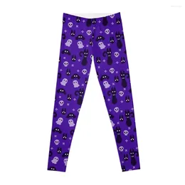 Active Pants Spooky Purple Friends (pattern) Leggings Women's Gym Gym's Sportswear Womens