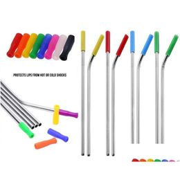Drinking Straws Dhs Reusable Stainless Steel Metal St Bent And Straight Type Cleaner Brush For Home Party Bar Drop Delivery Garden K Dhagz