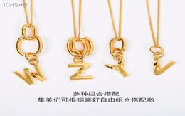 Vintage Classi Brand Designer Copper With 18k Yellow Gold Plated All 26 Pcs Alphabet Letter Three Round Circle Charm Necklace For 6980193
