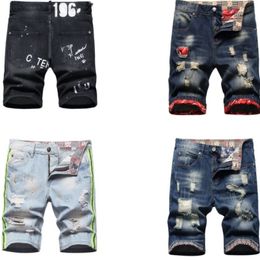 Shorts Men Jeans Designer Women Short Jean Pants Clothes Mid Straight Holes Tight Skinny Zipper Fly Light Pattern Cottom Summer Mens Hip Hop Rock Softener Knee L 287