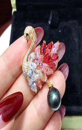 Luxurious Zircon Pearl Brooch For Women Imitation Pearl Brooch Pins 3 Color Crystal Brooches Jewelry Can diy Christmas Gift 3 pcs/lot7557070
