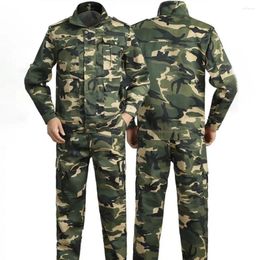 Men's Tracksuits 1 Set Button Cuff Men Jacket Pants Turndown Collar Streetwear Moisture-wicking Lapel Working Overalls