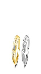 OMHXZJ Whole Solitaire Rings Personality Fashion Man Male Party Wedding Gift Square Zircon 18KT Yellow Gold White Gold Ring RN4959402