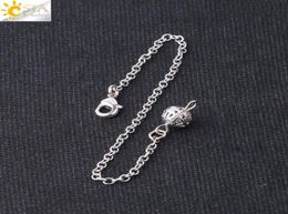CSJA Silver Colour Copper Chain for DIY Pendulum 18cm Lobster Clasp Round Ball Chains Making Jewellery Healing Pendulums Metal Access8693355