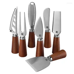 Dinnerware Sets High Quality Tool Wooden Handle Cheese Knife Fork Shovel Stainless Steel Butter Cutlery Set