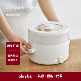 Olayks Olayks Original Design Electric Caldron Home Dormitory Student Multifunktionell integrerad liten elektrisk potten elektrisk stekpanna