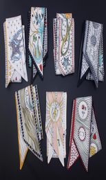 10pcslot The tarot series double printing twill women039s scarf beautiful decoration small ribbon HandbaghairNeck Wris1817737