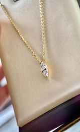 S925 silver pendant necklace with diamond in 18k gold plated and platinum Colour for women wedding Jewellery gift PS80738198225