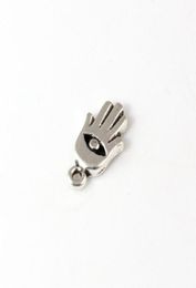 200Pcs Alloy Hamsa Hand Evil Eye Good Luck Charms Pendants For Jewellery Making Bracelet Necklace Findings 85x16mm A2395045193406236