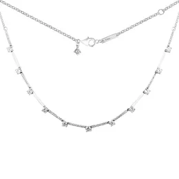 Chains 2024 Sparkling Pave Collier Bars Necklace 925 Sterling Silver Jewellery For Women Wedding Party Gift Collares