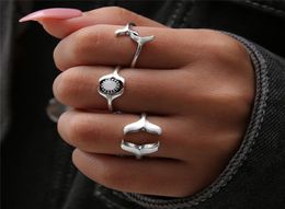 Tail Ring Dainty Open Adjustable Rings Set for Women Gold Hexagon Tail Ring for Girls7705787