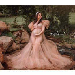 Women see through Photography Dresses perspective tulle dress pregnancy photo shoot maternity dress