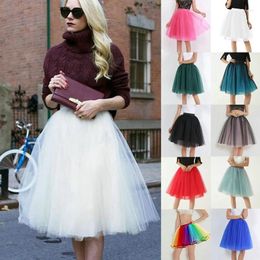 Skirts Tulle Skirt Women's Underskirt Tutu High Waist Elastic Petticoat Party Rockabilly Midi