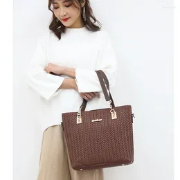 School Bags 6PCS Women's Bag Set Fashion PU Leather Ladies Handbag Desinger Duffle Messenger Shoulder Wallet