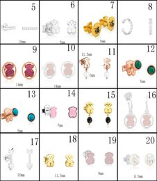 NEW 2020 100 925 Sterling Silver Bear Stud Earrings Classic Pierced Stud Earrings Jewelry Manufacturers Whole 6 gifts8150089