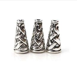 10pcslot 1865mm Antique Silver Colour Cone Bead Caps Embossing Alloy End Cap DIY Craft Jewellery Findings4452413