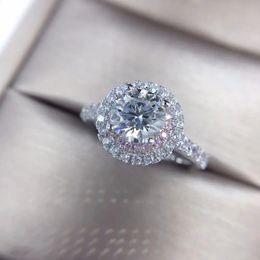 100 Real 18K Gold Ring for Women Natural AAA Jewelry Gemstone Anillos De Bizuteria Tension Setting Mini Diamond Ring 240119