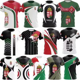 2023 2024 Новая мужская футбольная футболка с короткими рукавами и 3D цифровым принтом венгерского флага для взрослых, размер XXS-6XL