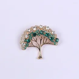 Brooches Elegant Temperament Wishing Tree Brooch Retro Luxury Sparkling Rhinestone Badge Men's Women's Party Clothing Accessories Gifts
