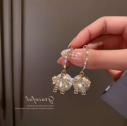 2021925 Dangle temperament fashion exaggerated geometric square diamond earrings net red simple female rectangular long section JH5092448